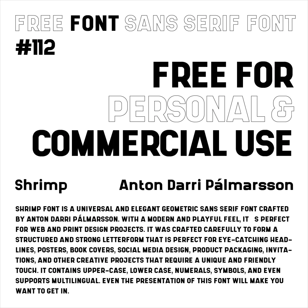 想找现代几何风格的无衬线字体？试试这款免费的Shrimp